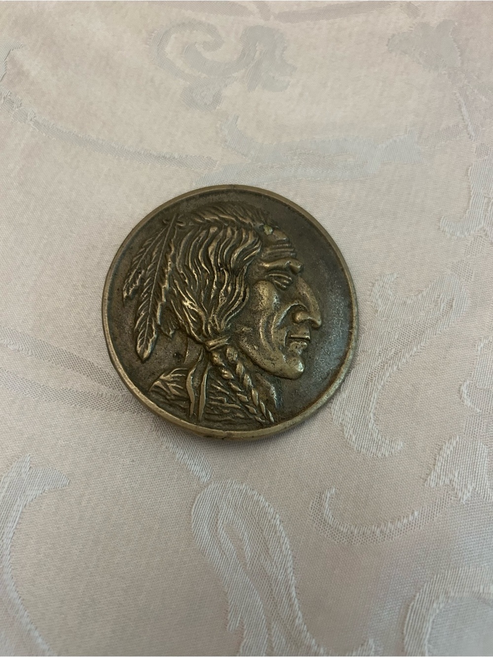 American Indian metal belt buckle vintage